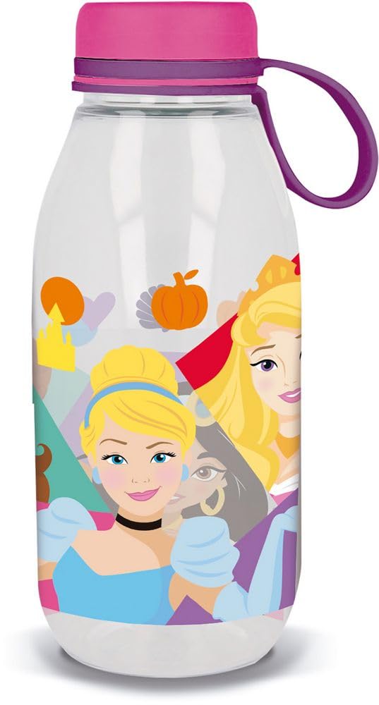 Tataway In Viaggio Si Cresce Transparente Stor Tataway Botella Tritan Ecozen De Disney Para Niñas Cenicienta Princesas La Bella Durmiente Belle Jasmine 460 Ml Con Tapa Y Asa De Silicona