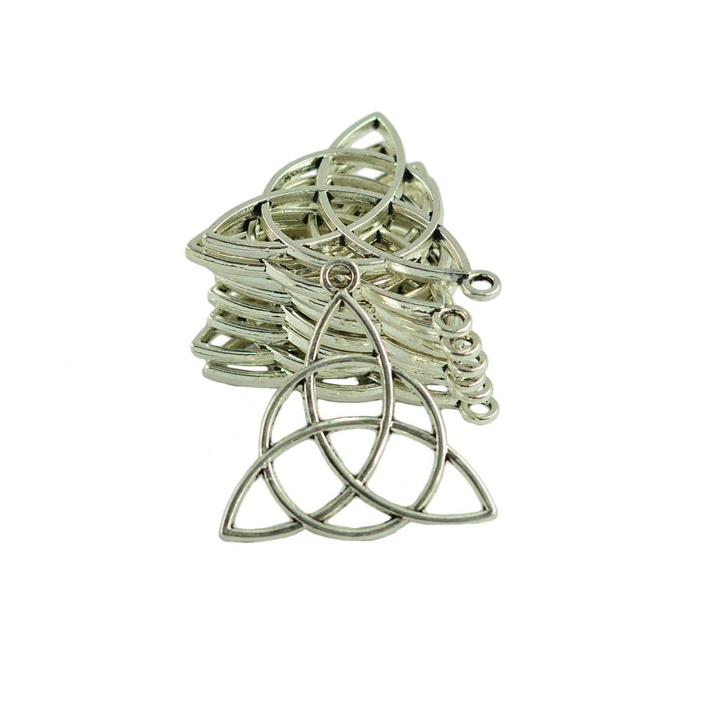 3x30 Piezas de Plata Triángulo Nudo Joyería Hacer Colgante, 6 Piezas