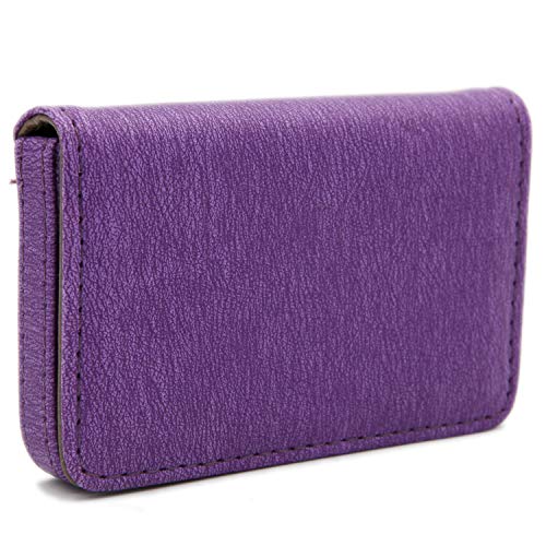 Image of RFID Blocking Wallet - Minimalist Leather Business Credit Card Holder - Purple2