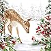 Produktbild 20 Servietten Reh und Vogel im Winterwald | Tiere | Winter | Weihnachten 33x33cm