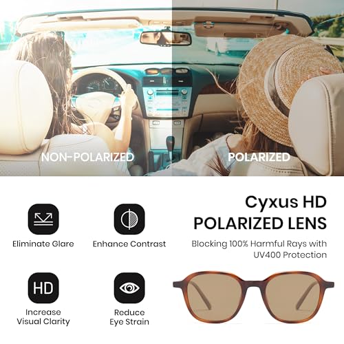 Cyxus Polarized Sunglasses for Men Women Trendy Sunglasses UV Protection for Driving Fishing Traveling P12902