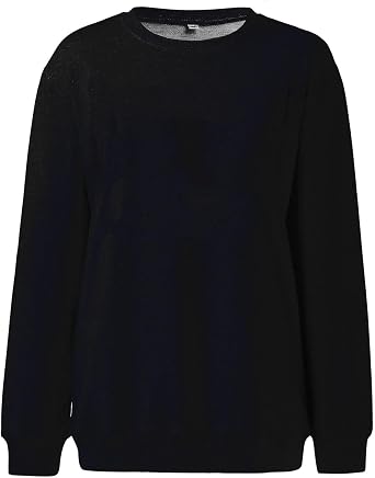 Women Crew Neck Sweatshirts Fall Casual Oversized Sweatshirts Long Sleeve Cute Preppy Sweatshirt Comfort Pullover