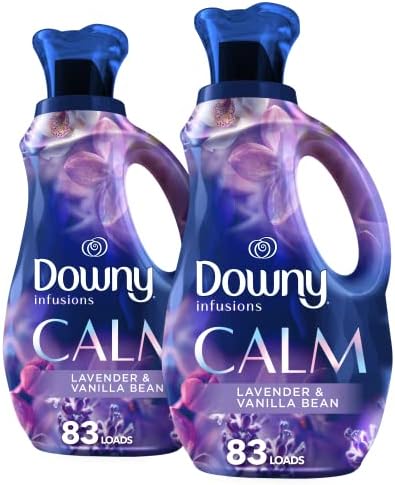 Downy Infusions Laundry Fabric Softener Liquid, Calm Scent, Lavender & Vanilla Bean, 56 Fl Oz (Pack of 2)