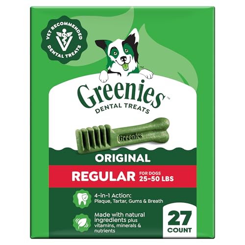 Image of Greenies Regular Dental Dog Treats, Original Chicken Flavor, 27 Count