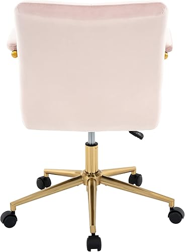 Miniatura 9 de Silla de escritorio de terciopelo para oficina en casa, silla giratoria ajustable tapizada con ruedas, silla de computadora copetuda con respaldo