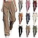 Cargo Sweatpants for Women Trendy Elastic High Waist Sweat Pants Teen Girls Y2K Fashion Wide Leg Pants with Pockets Pink