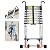 Wolec Telescoping Ladder 16.5FT, Aluminum Portable Extension Ladder w/Hooks, Stabilizers& Wheels, Heavy Duty 330lbs Max Capacity, Collapsible Telescopic Ladder for Rv, Roof, Attic, Outdoor -Silver