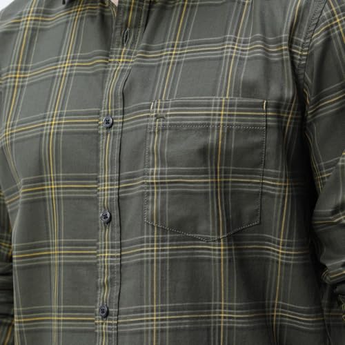 Image of BASICS 100% Cotton Checked Shirt for Men | Slim Fit | Everyday Smart Casual Wear | Full Sleeve