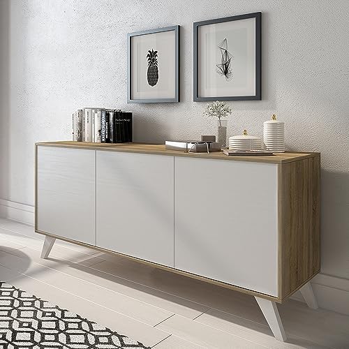 LIBEROSHOPPING.eu - LA TUA CASA IN UN CLIK Aparador moderno de madera de 3 puertas 154 cm- SOTO (Olmo)