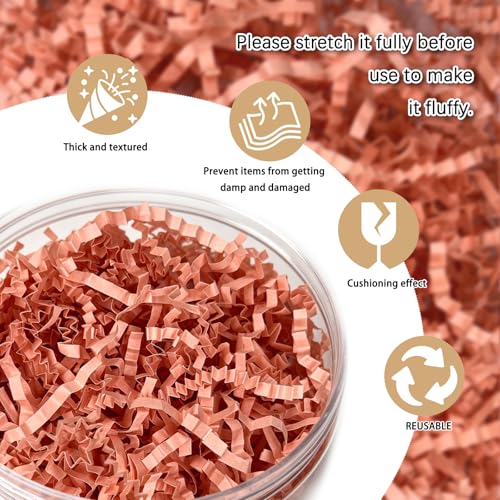 Image of 1 /2LB Dark Pink Crinkle Cut Paper Shred Filler Great for Gift Wrapping, Dark Pink Basket Fillers, Birthday, Gift Wrapping, Anniversary, Halloween Thanksgiving Christmas Party Decor Filling Supplies