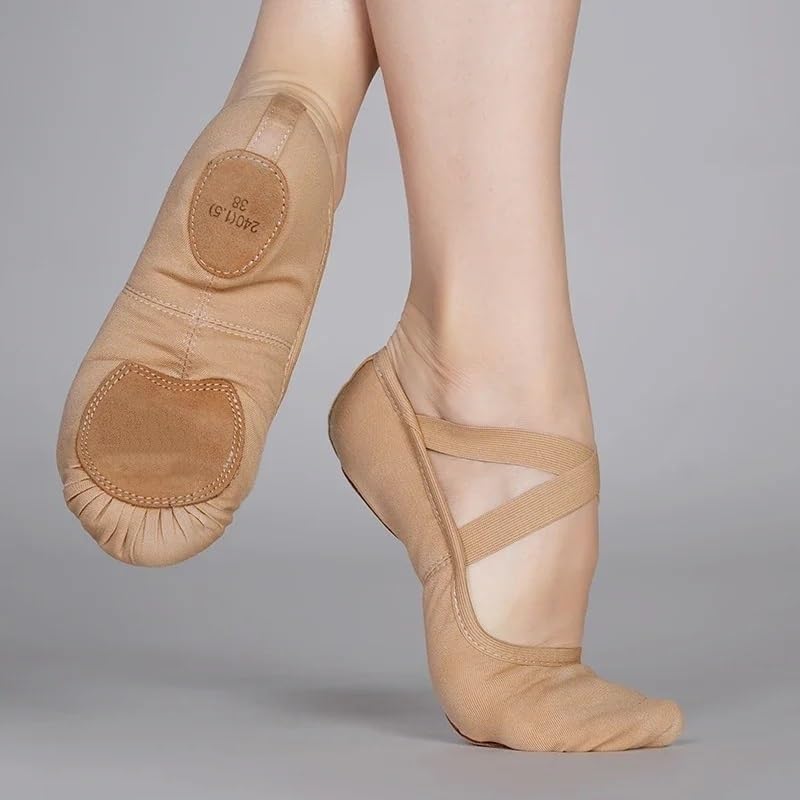Scarpette da Danza Scarpe da Ballo Elasticizzate for Donne, Ragazze e Bambini, Scarpette da Ballo, Ballerine morbide Antiscivolo Classiche(A,31)