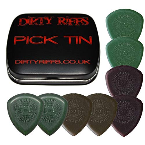 Médiators Dunlop Flow Jumbo avec boîte métal pour vos sessions de guitare au studio