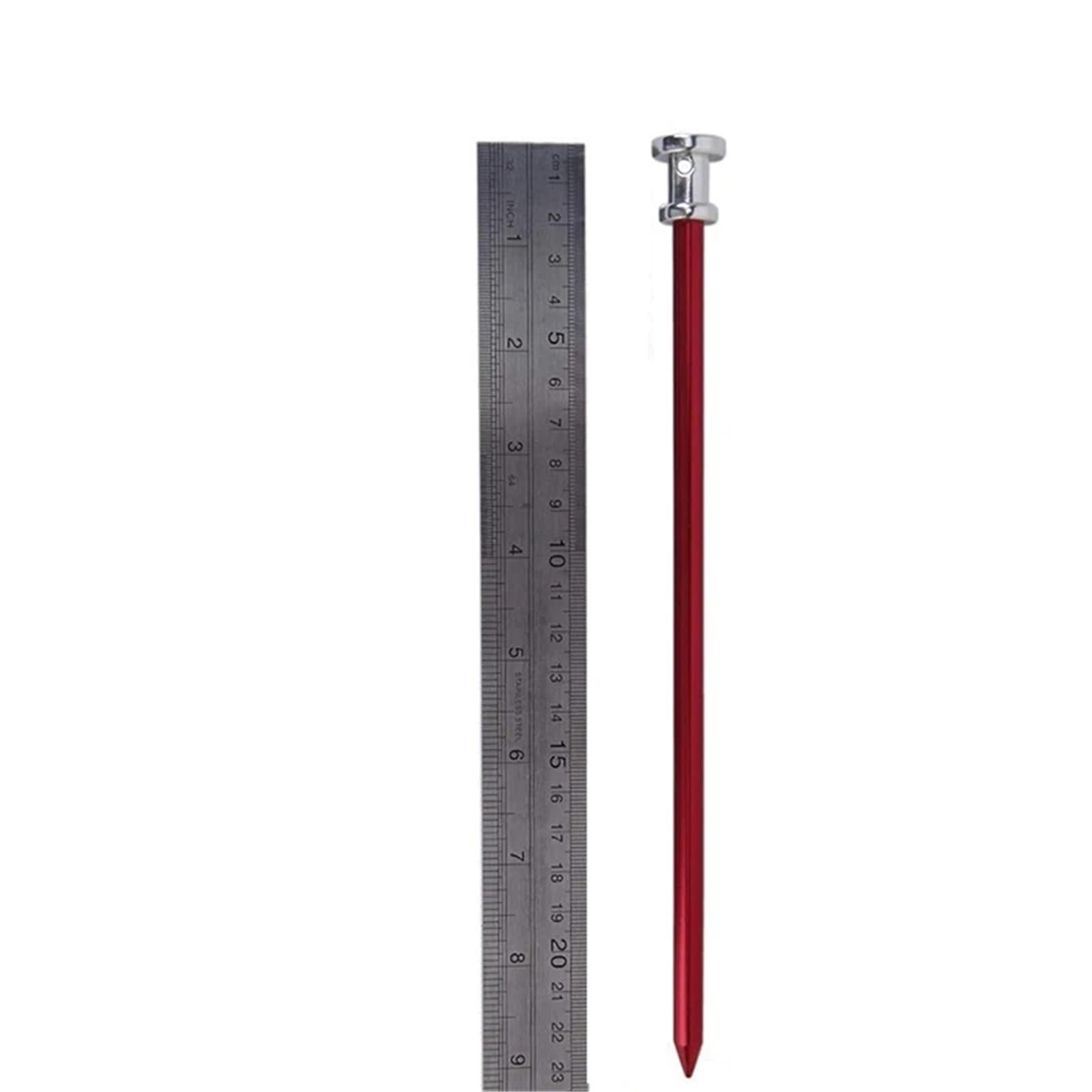 piquets de Tente, Lot de 6 piquets Tente en Aluminium 23 cm (9 Pouces), Jardin Robustes avec Cordon réfléchissant for hamac et Camping(Red)