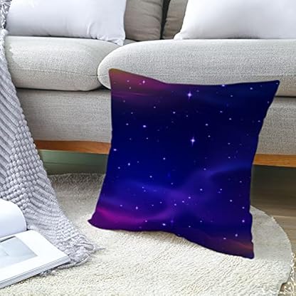 Dsnyu Kissenbezug Boho, Sternenhimmel-Muster Dekokissen 40x40, Dunkelblau Lila Kissenbezug Polyester Deko für Couch – Bild 3
