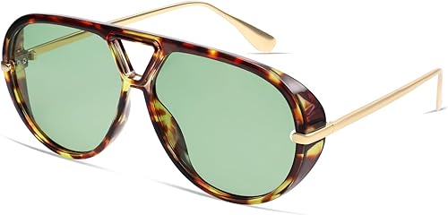 Miniatura 3 de VANLINKER - Gafas de sol de aviador polarizadas de gran tamaño, modernas, para mujeres y hombres, estilo retro, redondas, con protección vintage,