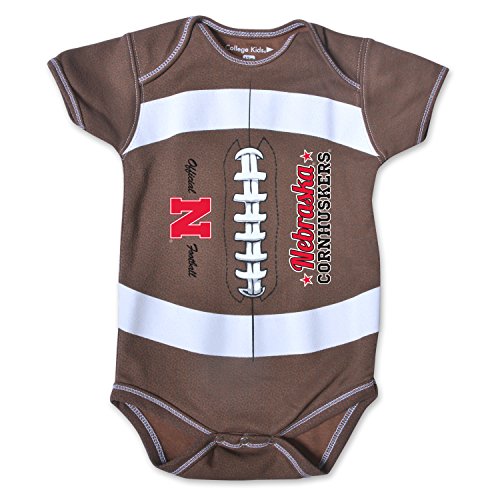 NCAA Nebraska Cornhuskers Kids MVP Football Bodysuit, 6 Months, Brown