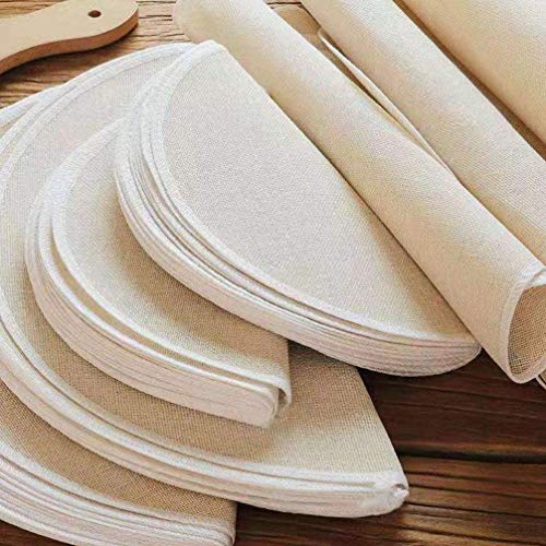 Foto von VICMAT 10 Stück Bambusdämpfer Matte Dampfgarer Tuch Baumwolle, Gedämpfte Matte Küche Dampftuch Passiertuch für Reis Dim Sum Gemüse Fisch und Fleisch Gebäck Ø 30 cm