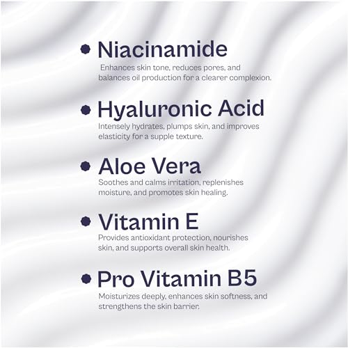 Image of Bellamy Niacinamide & Hyaluronic Acid Gel Moisturizer for Face | with Aloe Vera, Vitamin E & Pro Vitamin B5 | 48 Hours of Hydration & Oil Free | For Dry Skin, Oily Skin & Sensitive Skin | 50gm
