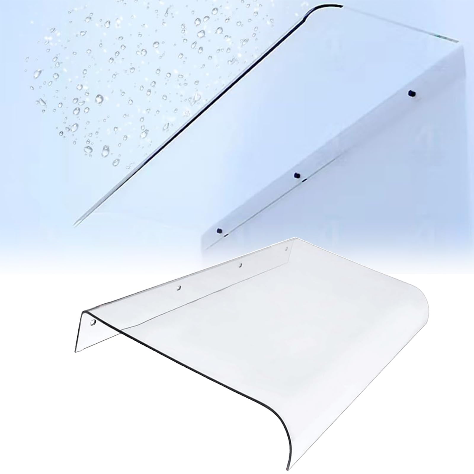 Przezroczysta osłona przeciwdeszczowa – 40 x 230 cm, osłona przeciwsłoneczna na dach balkonowy do patio, ochrona przed deszczem i słońcem, trwała osłona przed warunkami atmosferycznymi