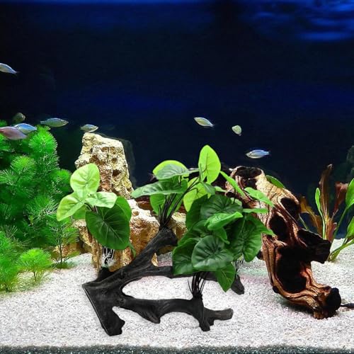 Plante artificielle pour aquarium évitant les algues sur bois flotté stable - 4