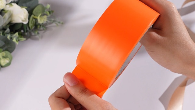 Image of Pangda 2 Rolls Dance Floor Vinyl Tape Durable Tape Splicing Strong Adhesion No Residue for Gym Dance Room Restaurants Kitchen Floor Safety Marking(Orange,36 yd X 2 in)