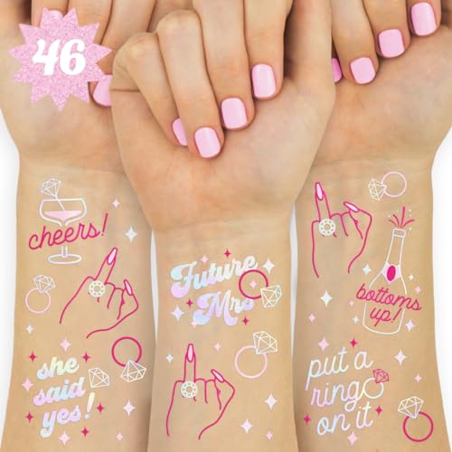 xo Fetti Brides Ring Finger Tattoos - Foil Styles | Bachelorette Party Decoration Bridesmaid Favor Bride to Be Gift + Bridal Shower Supplies