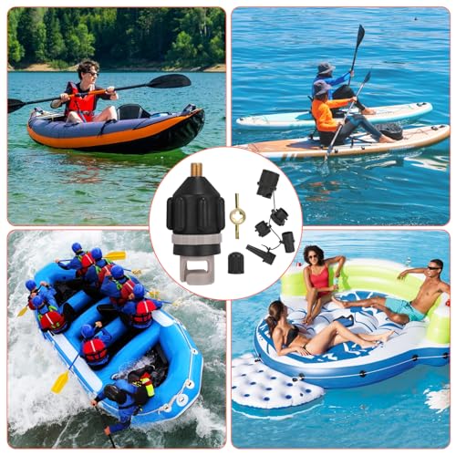 SUP Pumpenadapter, SUP Adapter für Kompressor, SUPs Ventil Adapter mit 5 Gasdüse, Schlauchboot Ventiladapter, für Aufblasbares Ruderboot, Stand Up Paddling Board