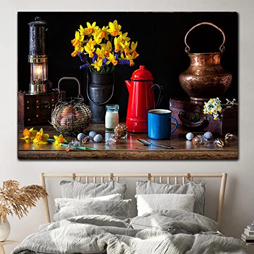 Toile Nature Morte Fleur KEBIA 50x70cm Affiche Murale Sans Cadre