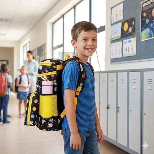 Image of Fancy Universe Space Childers Unisex Waterproof Backpack For School And Shorttrip 25l