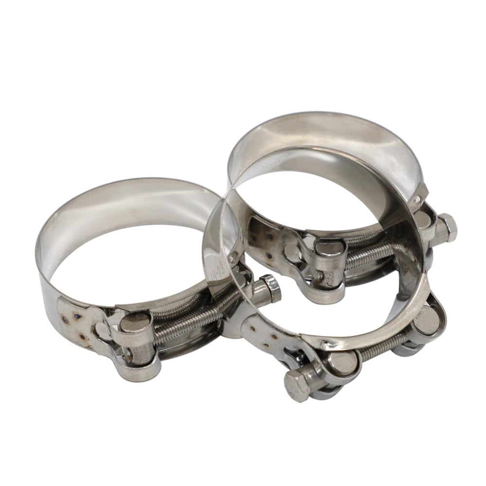 Tgdgfkias One Color Exhaust V Band Clamp, V-Band Clamp Universal Stainless Steel T Bolt Pipe Multiple Sizes(74Mm-79Mm)