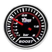 ETOPARS Universelle Auto Ladedruckanzeige 2Zoll 52mm Auto Turbo Boost Messgerät Bar Boost Zeiger Anzeige Weiß Lichtanzeige Boost Instrument Rauchtönung Len