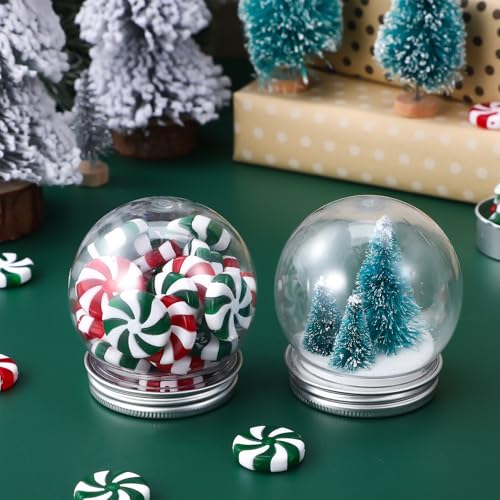 Bolas de nieve transparentes con tapón de rosca para diseñar adornos sin pegamento 3
