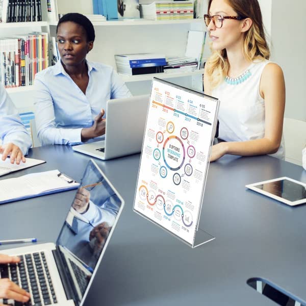 Image of Parikshit Sublimation 2 Pcs Display Stand A4 Size Paper Holder for Exhibition Shop Acrylic Flyer Sign Holder Table Top Photo Frame 12x9 Inch