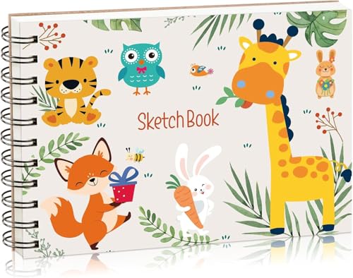 Zeichenblock Kinder, Skizzenbuch A4 Zeichenpapier mit Spiralbindung...