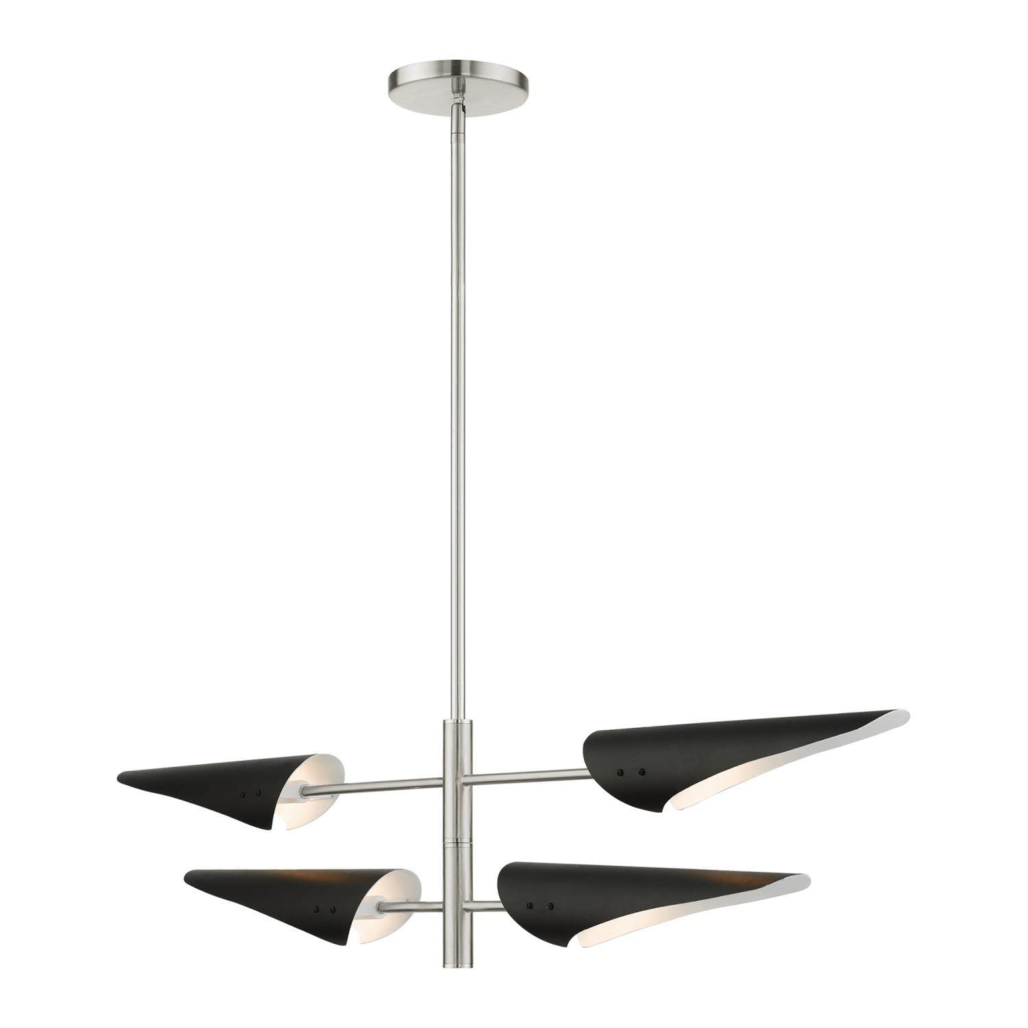 Livex Lighting Capistrano - 4 Light Pendant in Mid Century Modern Style - 38 Inches Wide by 18.25 Inches high-Brushed Nickel Finish