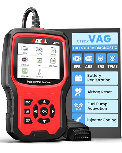 ANCEL (Upgraded Version) Ganzes System OBD2 Diagnosegerät für VAG Fahrzeuge OBD Diagnose Scanner für Öl TPMS EPB TPS Injektor SAS DPF Reset Batterier Registrierung Fehlercode Auslesegerät
