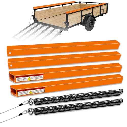 NAZOU Trailer Tailgate Lift Assist Kit 2-Sided Utility Trailer Tail Gate Lift Gate Assist with Ramp Springs for 4-6 ft Tailgates