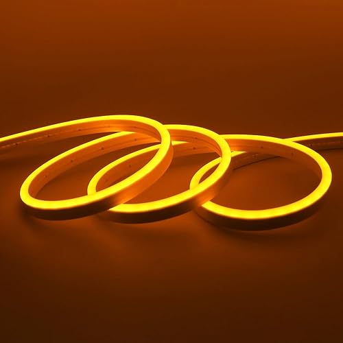 KISUFU Luces de neón LED de 24 V 2835 CC, cuerda de luz LED regulable, IP67 impermeable 120 LEDsm, tira de luces LED de silicona, letrero flexible