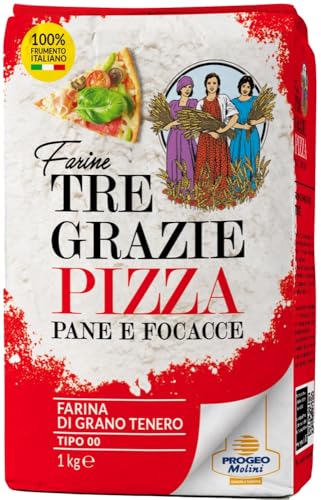 Tre Grazie - Harina de Trigo Tipo 00 (1Kg) - Calidad Italiana | Ideal para Pizza