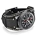 Leotop Compatible with Samsung Galaxy Watch 46mm/Gear S3 Frontier/Galaxy Watch 3 45mm /Classic Strap, 22mm Replacement Genuine Leather Cuff Band with Stainless Steel Buckle for Men Women (22mm, Black)