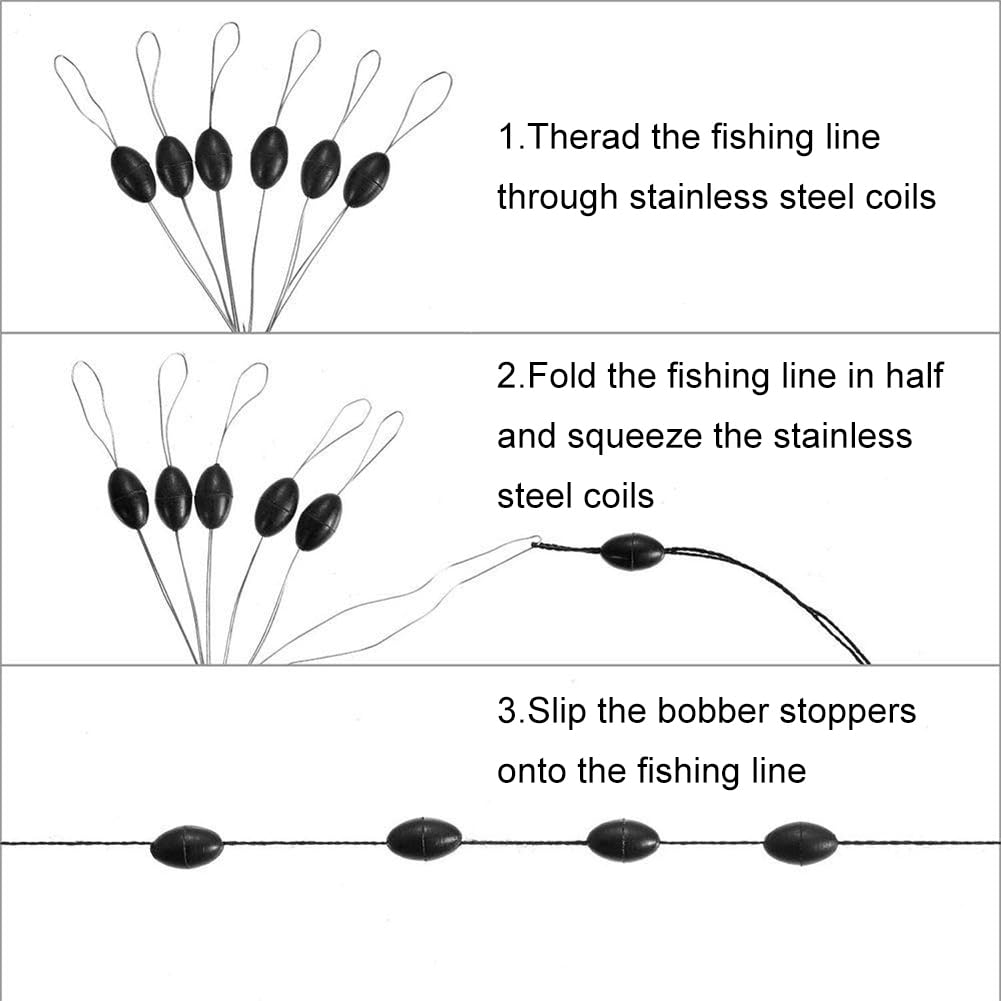 Cerioll Goma Tapón Flotador De Pesca, Tapones De Goma Pesca 6 En 1, Topes De Goma 6 En 1 para Pesca, 600 Piezas Tapón Flotador De Pesca De Goma, Tapón De Goma para Pescar, Tapones De Pesca De Goma