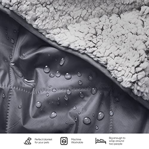 image for EverSnug Extra Thick Sherpa Fleece Blanket, Large - Waterproof, Windpr