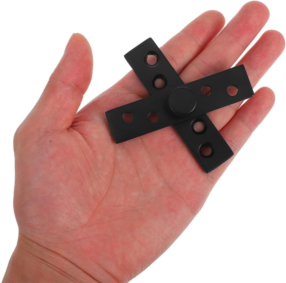 2pcs Stainless ° Concealed Pivot Hinges Shaft Door Hardware for Wooden Doors with Matte Black Finish Small Size Rotation