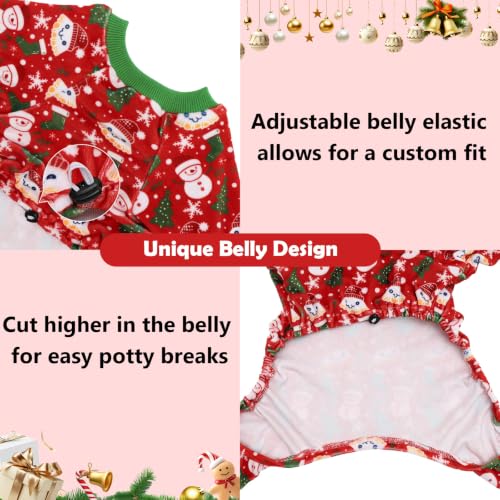 Image of CuteBone Small Dogs Outfit Soft Puppy Onesies Pjs Christmas Dog Pajamas Pet Coat Cat Apparel Comfy Doggie Jumpsuit Bodysuit for All Seasons P358L
