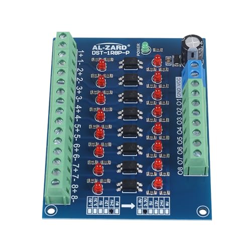 Optokoppler Isolationsmodul,8-Kanal Optocoupler Isolation Module,24V bis 3,3V Pegel Spannungswandler PNP-Ausgang SPS-Signal Optokoppler Spannungsisolationsplatine