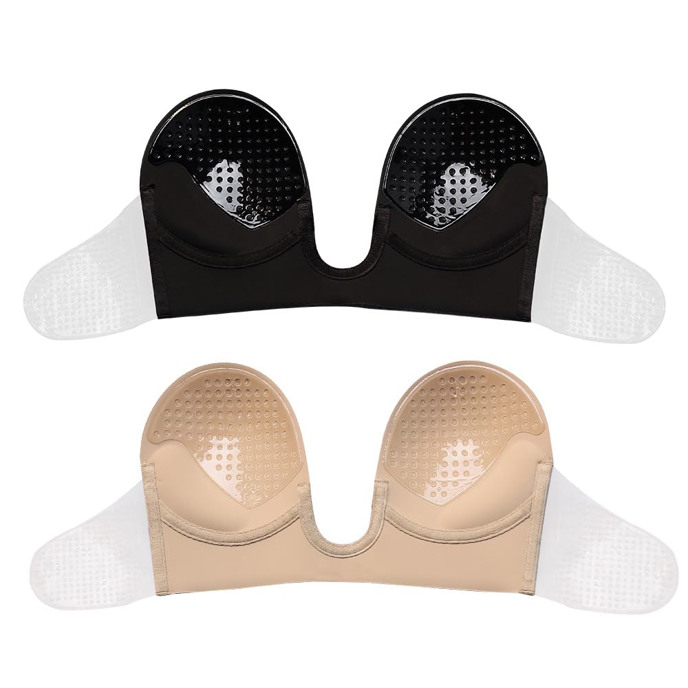 Reggiseno invisibile spingere su copricapezzoli senza spalline traspirante confortevole alta viscosa autoadesivo copricapezzoli riutilizzabile reggiseno copricapezzoli Durevole/Black/C