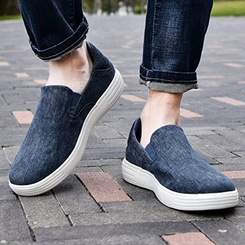 Image of konhill Mens Slip On Loafers Sneakers - Casual Knit Walking Shoes for Men, Lightweight Breathable Memory Foam Boat Shoes, Comfortable Slip-On Driving Loafers for Work Travel Beach