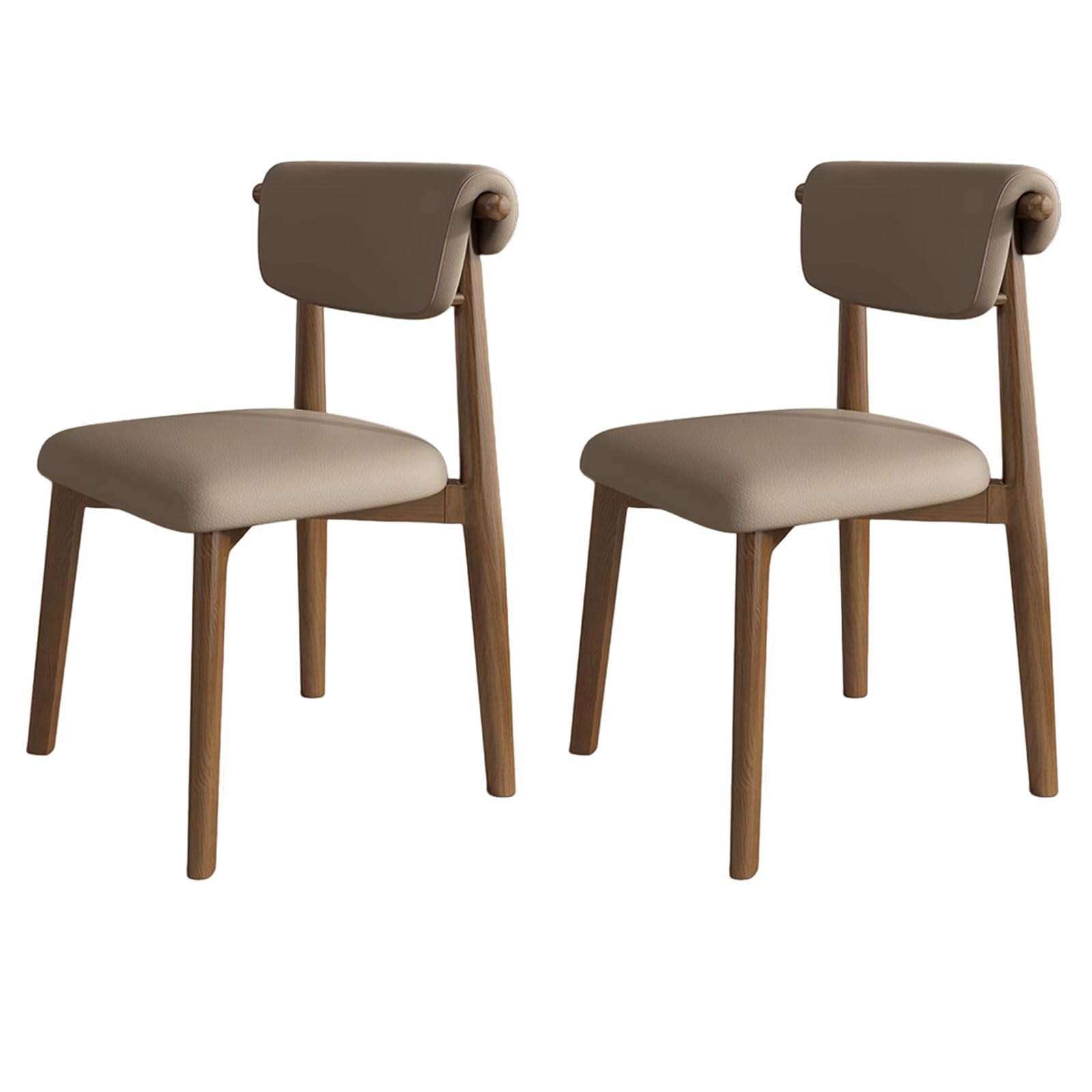 Chaises de salle à manger lot de 4 fauteuils modernes bois et cuir souple cuisine