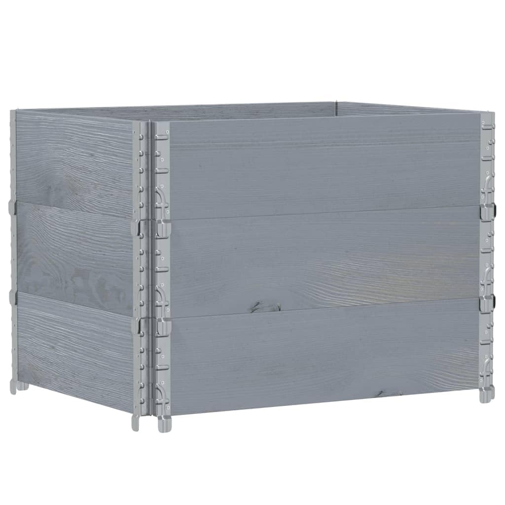 Paretali per Pallet 3pz Grigi 80x60cm in Legno Massello di Pino, Commercio e Industria,Movimentazione di Materiali,Pianali di carico e Pallet, 20.74kg-3295364