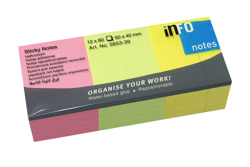 Brilliantmix, 50 x 40mm, je 100 Blatt, 12 Blöcke pro Pack, 30 Packs im Karton
